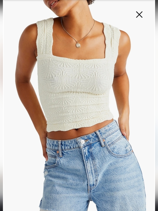 Free People Tops - Free People Love Letter Floral Knit Camisole, Ivory, Medium/Large NWT!!